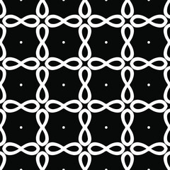 Geometric vector pattern with Black and white colors. Seamless abstract ornament for wallpapers and backgrounds.