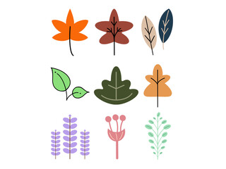 Leaves and flowers icon for digitalartwork.