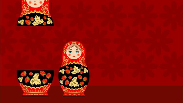  Wooden toy. Colored nesting dolls in the amount of five pieces. Russian Nesting Dolls also known as Babushkas.