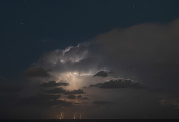 Lightning storm om Mediterranean Sea