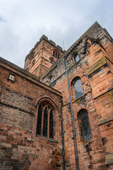 Fototapeta na wymiar Carlisle Cathedral building in the city of Carlisle, Cumbria, UK