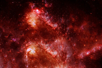 Fototapeta na wymiar Fiery galaxy, on a dark background. Elements of this image were furnished by NASA.