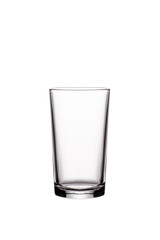 New clean empty glass isolated on white background.  Studio shot.