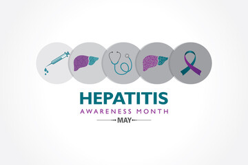 Vector Illustration of Hepatitis Awareness Month observed in May.
