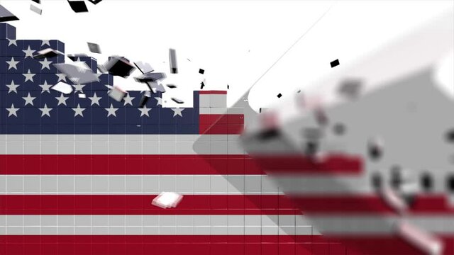USA flag Showing Up Intro By Regions 4k animated United Kingdom map intro background with countries appearing and fading one by one and camera movement