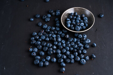 Blueberry antioxidant organic superfood in ceramic bowl concept for healthy eating and nutrition