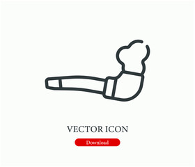 Tobacco pipe vector icon.  Editable stroke. Symbol in Line Art Style for Design, Presentation, Website or Apps Elements, Logo. Pixel vector graphics - Vector