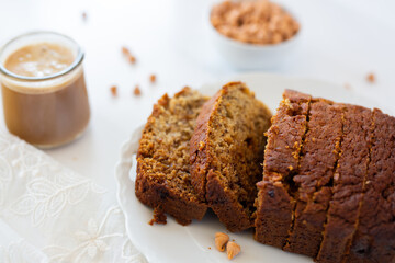 Sliced Banana Bread Loaf