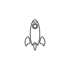 Rocket line icon. Simple style fast speed poster background symbol. Logo design element. T-shirt printing. Vector for sticker.