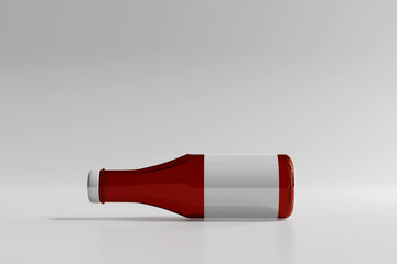 Isolated Ketchup or Sauce Bottle 3D Rendering