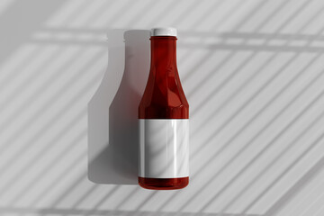 Isolated Ketchup or Sauce Bottle 3D Rendering