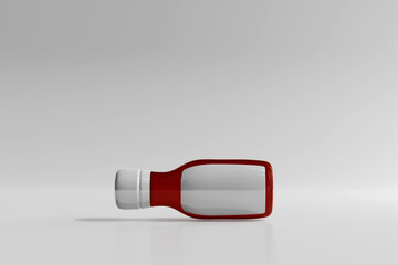 Isolated Ketchup or Sauce Bottle 3D Rendering