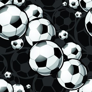 Seamless pattern with football soccer ball vector digital paper design. Ideal for wallpaper, cover, wrapper, packaging, fabric design and any kind of decoration