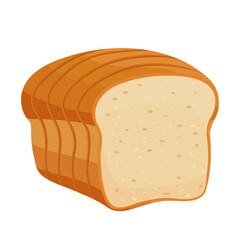 Cartoon vector illustration isolated object delicious flour food bakery bread whole grain toast