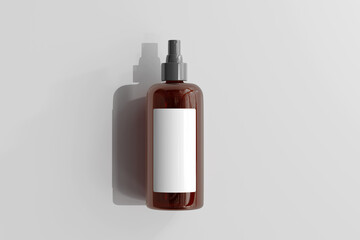 Isolated Amber Glass Cosmetic Spray Bottle 3D Rendering