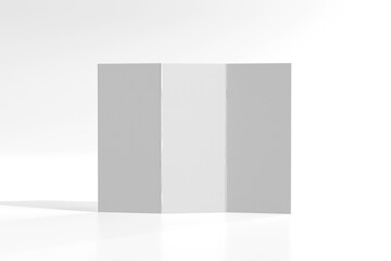 Isolated Cosmetic DL Size Tri-Fold Brochure 3D Rendering