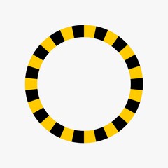 circle with yellow and black parts,safety stripe vector,illustration.