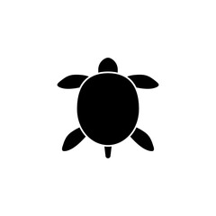 Sea Turtle, Tortoise, Amphibian Reptile. Flat Vector Icon illustration. Simple black symbol on white background. Sea Turtle, Amphibian Reptile sign design template for web and mobile UI element.