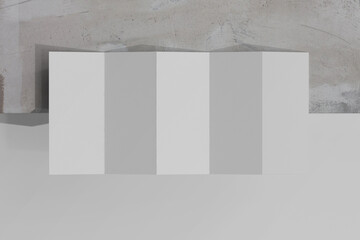 Isolated Cosmetic DL Size Five-Fold Brochure 3D Rendering