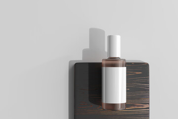 Isolated Glass Cosmetic Bottle 3D Rendering
