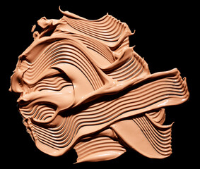 Make up tone foundation isolated on black background