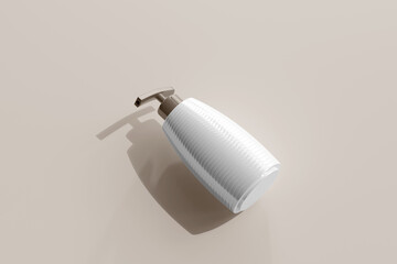 Isolated Pump Bottle 3D Rendering