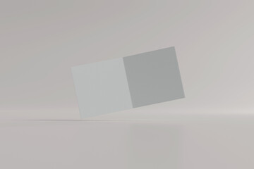 Isolated Square Bi Fold Brochure 3D Rendering