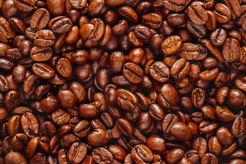 Roasted coffee beams background
