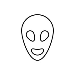 Alien line icon. Simple style Space science poster background symbol. Logo design element. T-shirt printing. Vector for sticker.