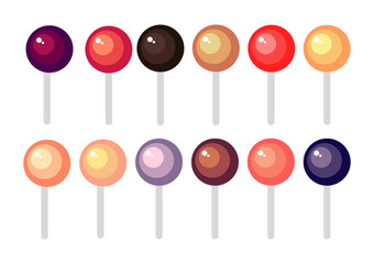 collection of colorful lollipops with bright and sweet colors