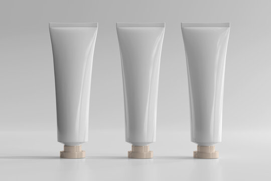 Isolated Cosmetic Cream Tube 3D Rendering