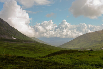 mountains and clouds