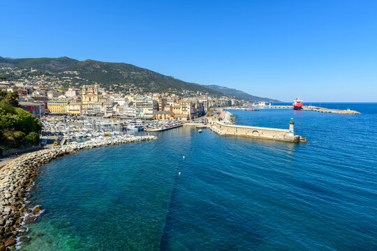 View of the old port of Bastia