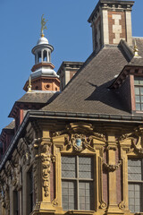Fototapeta premium facade details of The Vieille Bourse, Old Stock Exchange in Lille, France