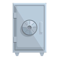 Metal money safe icon. Cartoon of Metal money safe vector icon for web design isolated on white background