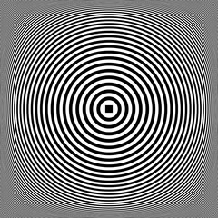 Concentric rings pattern. Lines texture. 3D illusion.