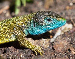 European green lizard in Latin Lacerta viridis