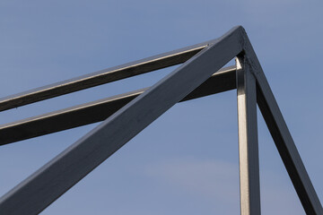 welded metal structure on a blue sky background