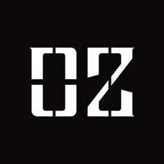 OZ Logo monogram with middle slice design template