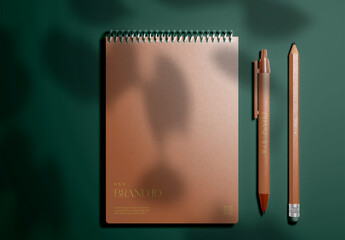Top View of Personal Planner Mockup