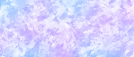 Abstract painted white, blue and purple background with random brush strokes