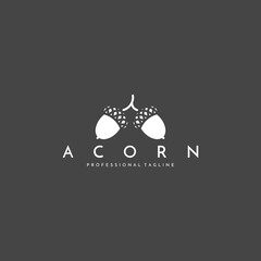 Acorn logo template. Vector illustration
