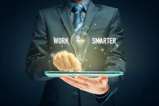 Work smarter concept with digital tablet representing digitization