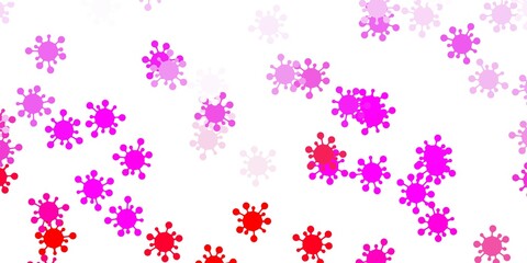Light pink vector texture with disease symbols.