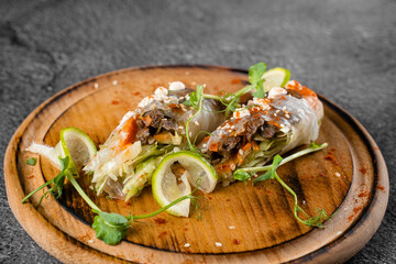 Egg spring roll chinese traditional healthy fast food