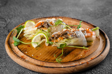 Egg spring roll chinese traditional healthy fast food