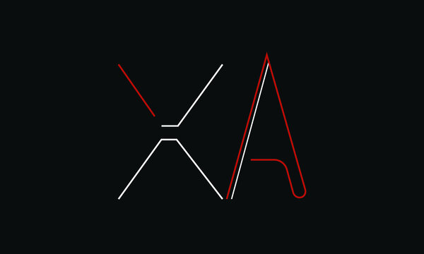 AX/XA logo, AX/XA letter logo design with white, red and black color, AX/XA Business abstract vector logo monogram template.