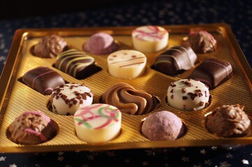 Chocolates in a box 