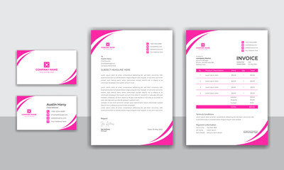 Corporate company modern identity stationery set design