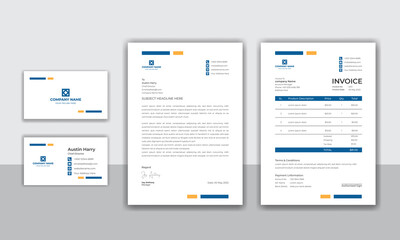 Corporate company modern identity stationery set design